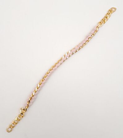 40 cm Derili Zincir Pudra Renk Light Gold Metalli