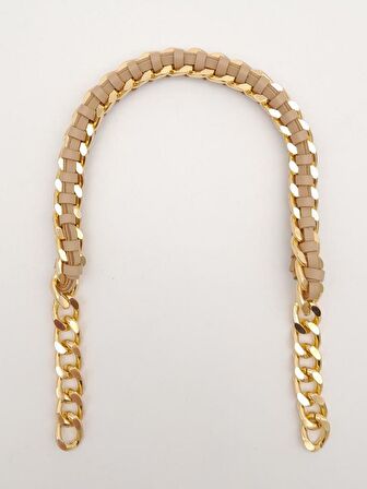 40 cm Derili Zincir Vizon Renk Light Gold Metalli