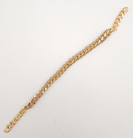 40 cm Derili Zincir Vizon Renk Light Gold Metalli