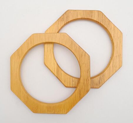 Sekizgen 12 cm Ahşap Çanta Sapı