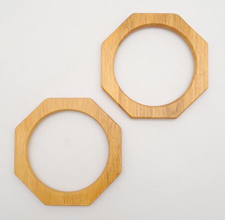 Sekizgen 12 cm Ahşap Çanta Sapı