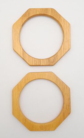 Sekizgen 12 cm Ahşap Çanta Sapı