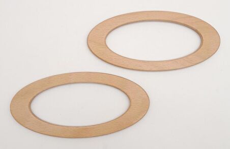 Oval Model 9x19.5 cm Açık Ahşap Renk Ahşap Çanta Sapı