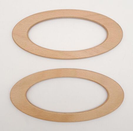 Oval Model 9x19.5 cm Açık Ahşap Renk Ahşap Çanta Sapı