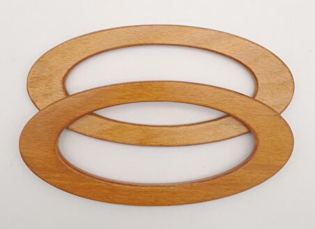 Oval Model 9x19.5 cm Ahşap Renk Ahşap Çanta Sapı