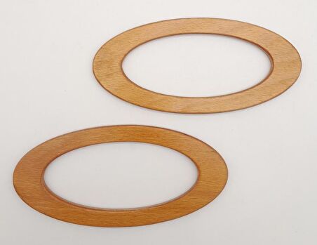 Oval Model 9x19.5 cm Ahşap Renk Ahşap Çanta Sapı