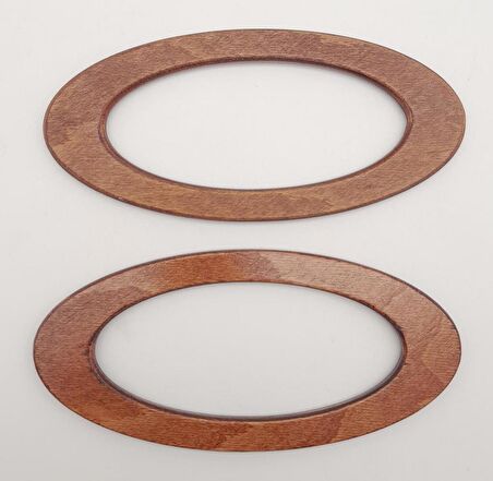 Oval Model 9x19.5 cm Koyu Ahşap Renk Ahşap Çanta Sapı
