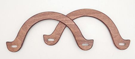 U Model 10x22 cm Taba Renk Ahşap Çanta Sapı