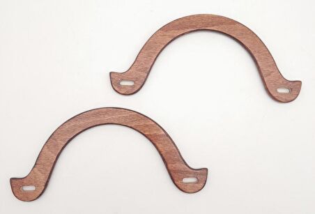 U Model 10x22 cm Taba Renk Ahşap Çanta Sapı
