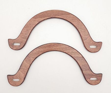U Model 10x22 cm Taba Renk Ahşap Çanta Sapı