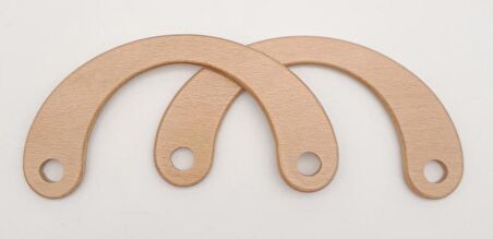 C Model 9x18 cm Açık Ahşap Renk Ahşap Çanta Sapı