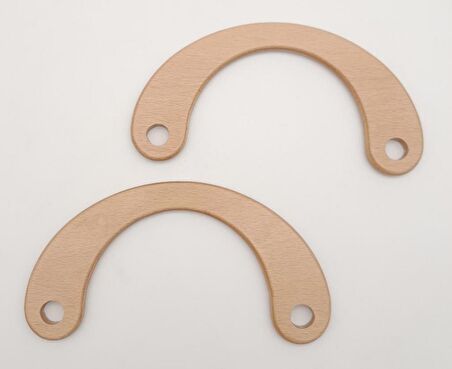 C Model 9x18 cm Açık Ahşap Renk Ahşap Çanta Sapı