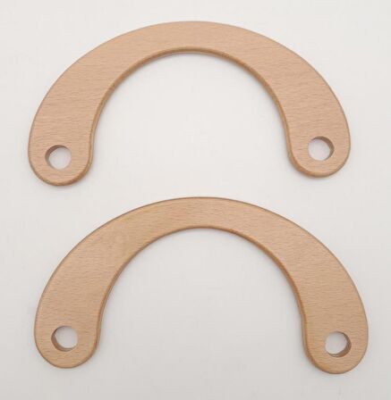 C Model 9x18 cm Açık Ahşap Renk Ahşap Çanta Sapı