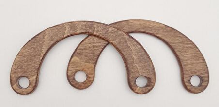 C Model 9x18 cm Koyu Ahşap Renk Ahşap Çanta Sapı