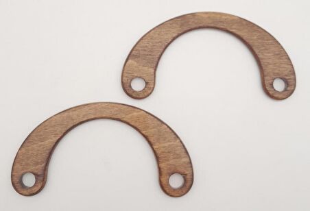 C Model 9x18 cm Koyu Ahşap Renk Ahşap Çanta Sapı