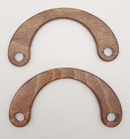 C Model 9x18 cm Koyu Ahşap Renk Ahşap Çanta Sapı