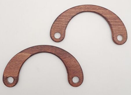 C Model 9x18 cm Taba Renk Ahşap Çanta Sapı