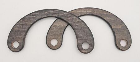 C Model 9x18 cm Haki Renk Ahşap Çanta Sapı