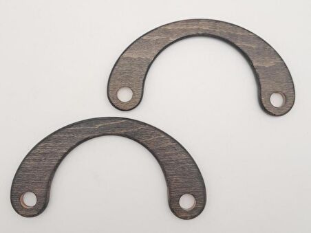 C Model 9x18 cm Haki Renk Ahşap Çanta Sapı