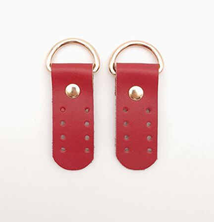 Gerçek Deri Sapucu (Böce) Kırmızı Renk Light Gold Metalli