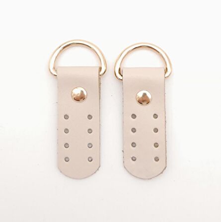 Gerçek Deri Sapucu (Böce) Bej Renk Light Gold Metalli