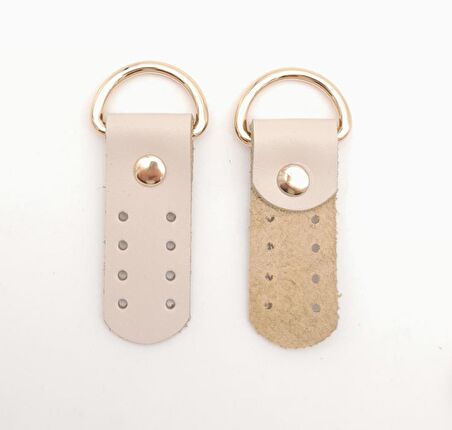 Gerçek Deri Sapucu (Böce) Bej Renk Light Gold Metalli