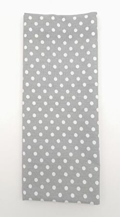 120x50 cm Gri Renk Küçük Puantiyeli Pamuklu Astarlık Kumaş No:23