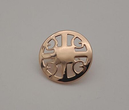 3 cm Yuvarlak Model Desenli Light Gold Plaka Süs
