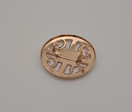 3 cm Yuvarlak Model Desenli Light Gold Plaka Süs