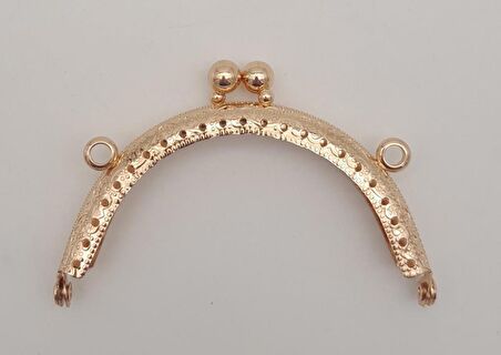 8.5 cm Oval Cüzdan Klipsi Cüzdan Bursu Light Gold Renk