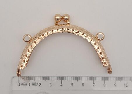 8.5 cm Oval Cüzdan Klipsi Cüzdan Bursu Light Gold Renk