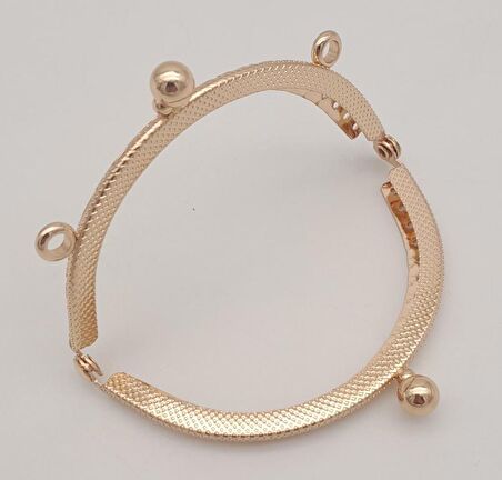 8.5 cm Oval Cüzdan Klipsi Cüzdan Bursu Light Gold Renk