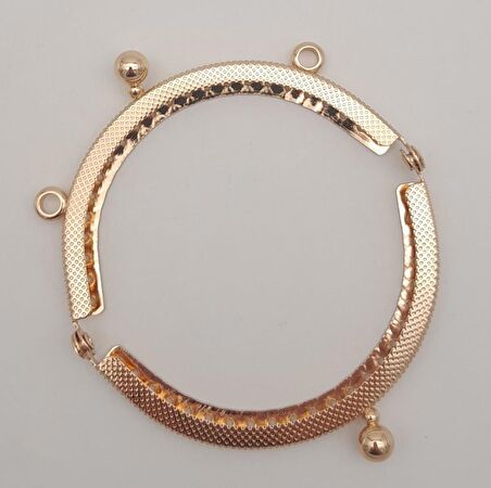 8.5 cm Oval Cüzdan Klipsi Cüzdan Bursu Light Gold Renk