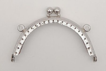 8.5 cm Oval Cüzdan Klipsi Cüzdan Bursu Gümüş Renk
