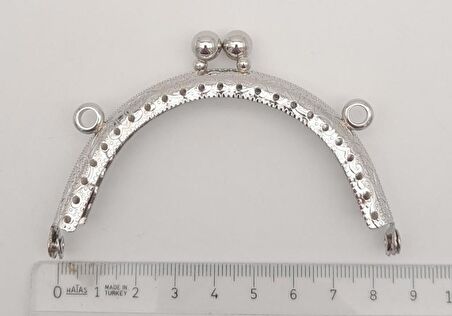 8.5 cm Oval Cüzdan Klipsi Cüzdan Bursu Gümüş Renk