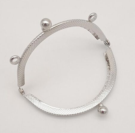 8.5 cm Oval Cüzdan Klipsi Cüzdan Bursu Gümüş Renk