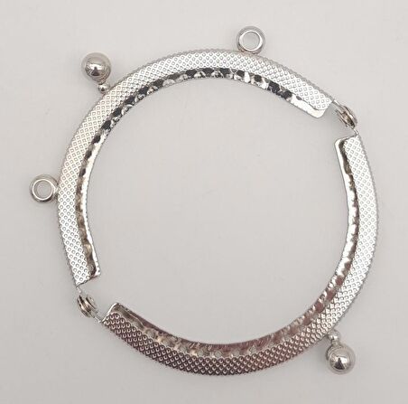 8.5 cm Oval Cüzdan Klipsi Cüzdan Bursu Gümüş Renk