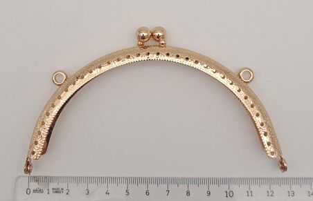 12.5 cm Oval Cüzdan Klipsi Cüzdan Bursu Light Gold Renk