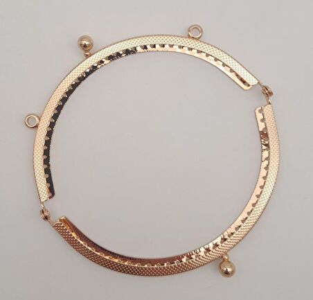 12.5 cm Oval Cüzdan Klipsi Cüzdan Bursu Light Gold Renk