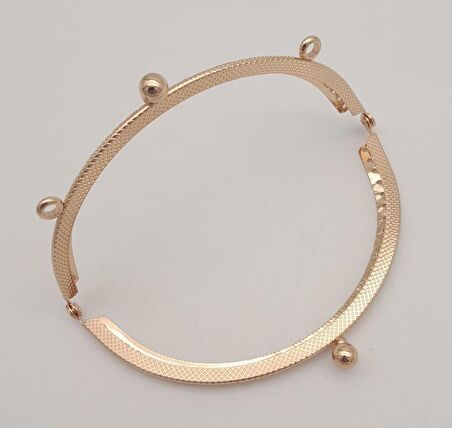 12.5 cm Oval Cüzdan Klipsi Cüzdan Bursu Light Gold Renk