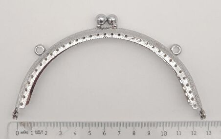 12.5 cm Oval Cüzdan Klipsi Cüzdan Bursu Gümüş Renk