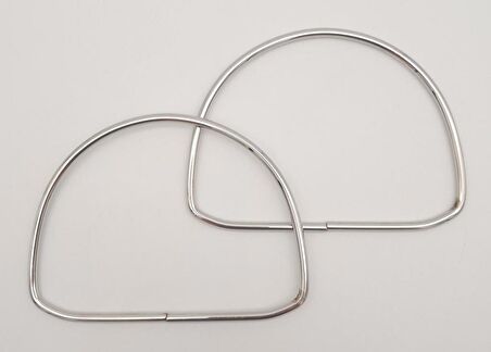 12.5 cm D Model Gümüş Renk Metal Çanta Tutma Sapı