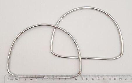 12.5 cm D Model Gümüş Renk Metal Çanta Tutma Sapı