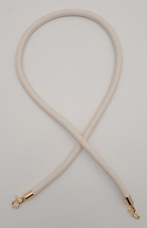 Suni Deri Kordon Çanta Sapı Bej Renk Light Gold Metalli