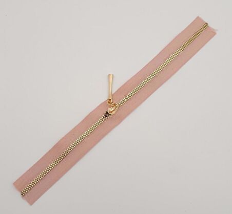 Başlıklı Fermuar 30 Cm Light Gold Metal Pudra Renk