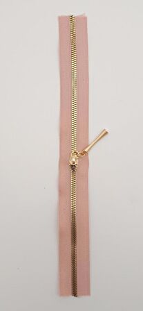 Başlıklı Fermuar 30 Cm Light Gold Metal Pudra Renk