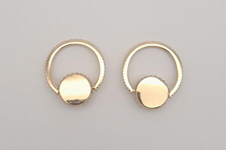 Light Gold Renk Yuvarlak Halkalı Kulpluk 2 Adet