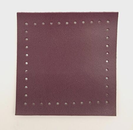 10x10 cm Kare Suni Deri Mor Renk