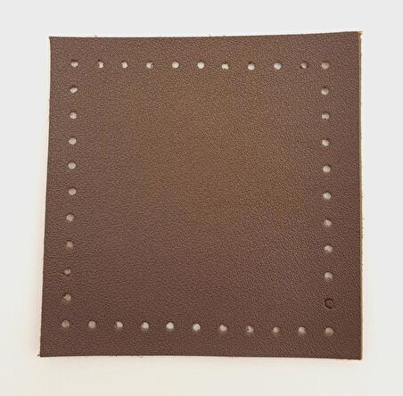 10x10 cm Kare Suni Deri Koyu Kahverengi
