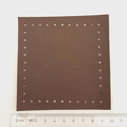 10x10 cm Kare Suni Deri Koyu Kahverengi